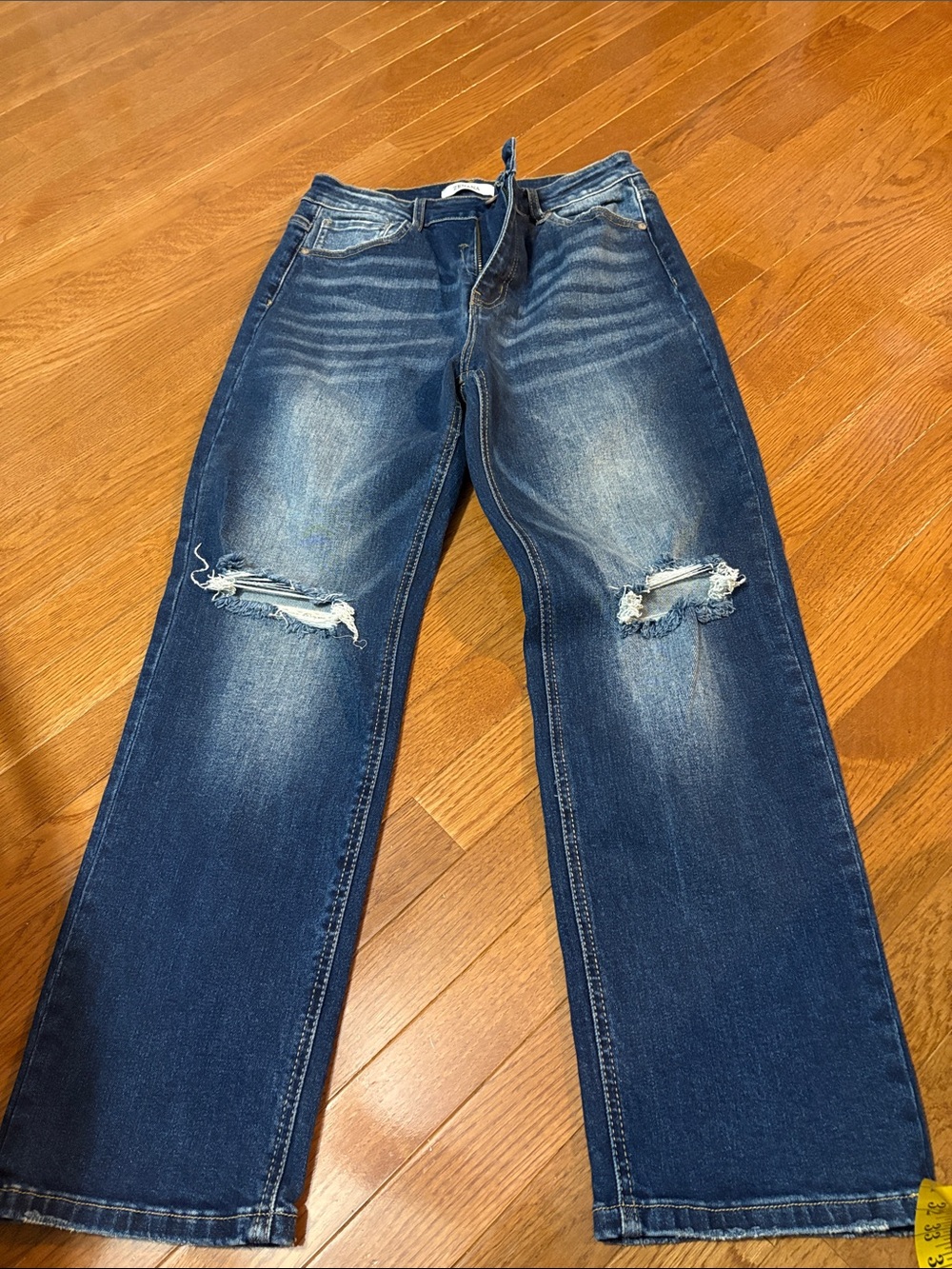 Zenana Outfitters Dark Blue Distressed Jeans